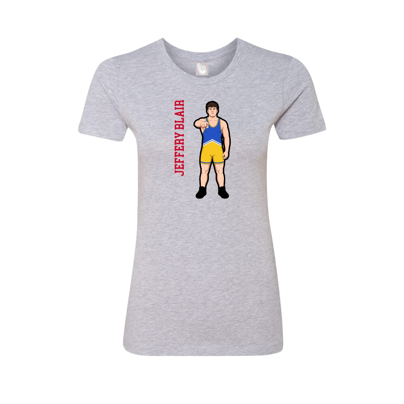Fitted Women's Tee — Name Vertical in Grey