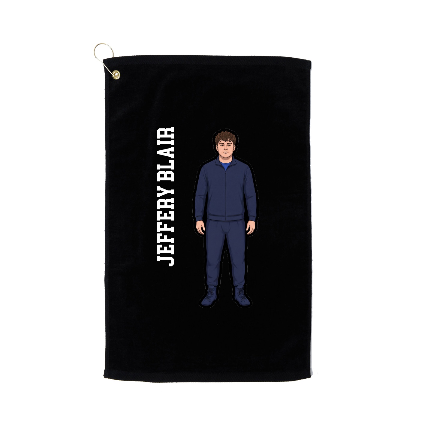 Golf Towel — Name Vertical in Black