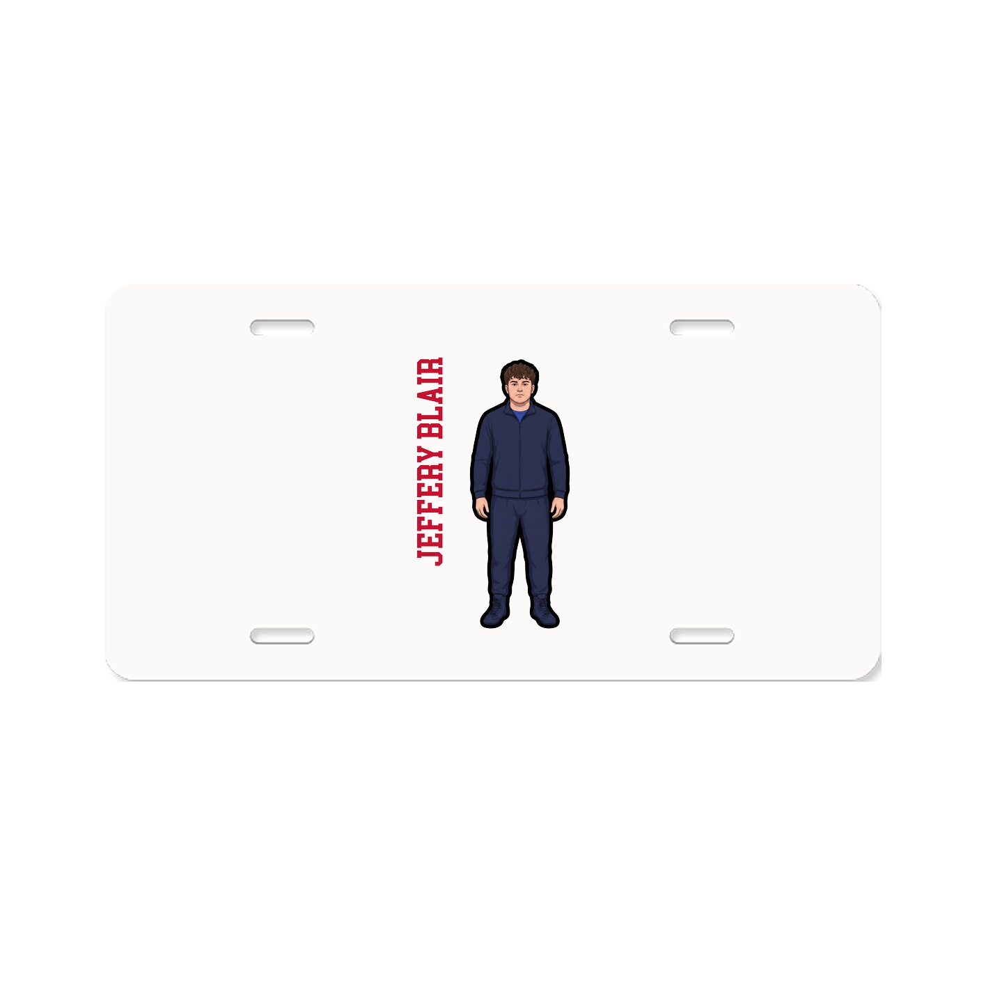 License Plate — Name Vertical in Classic