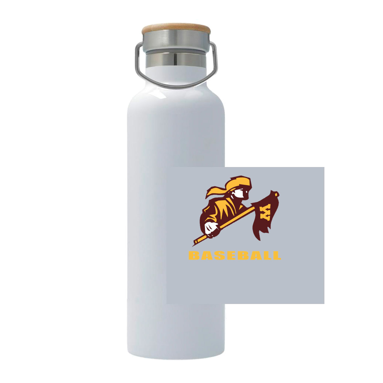 25oz Stainless Steel Thermos - White - Big Logo