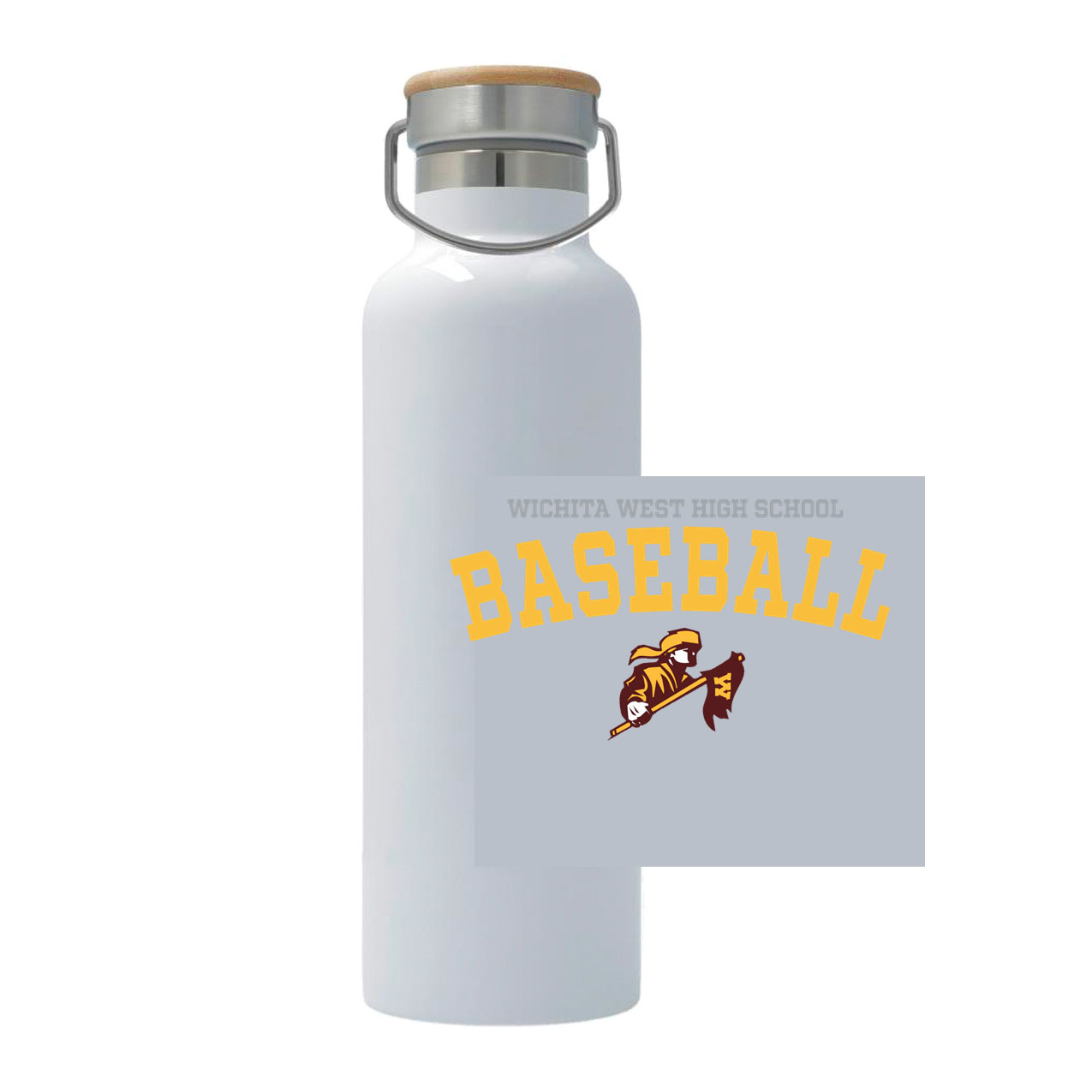 25oz Stainless Steel Thermos - White - Sport Arch