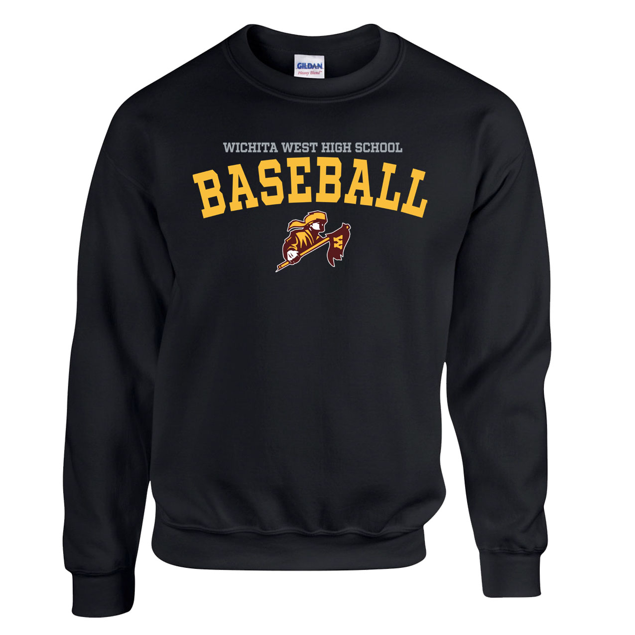 Fleece Crewneck - Black - Sport Arch