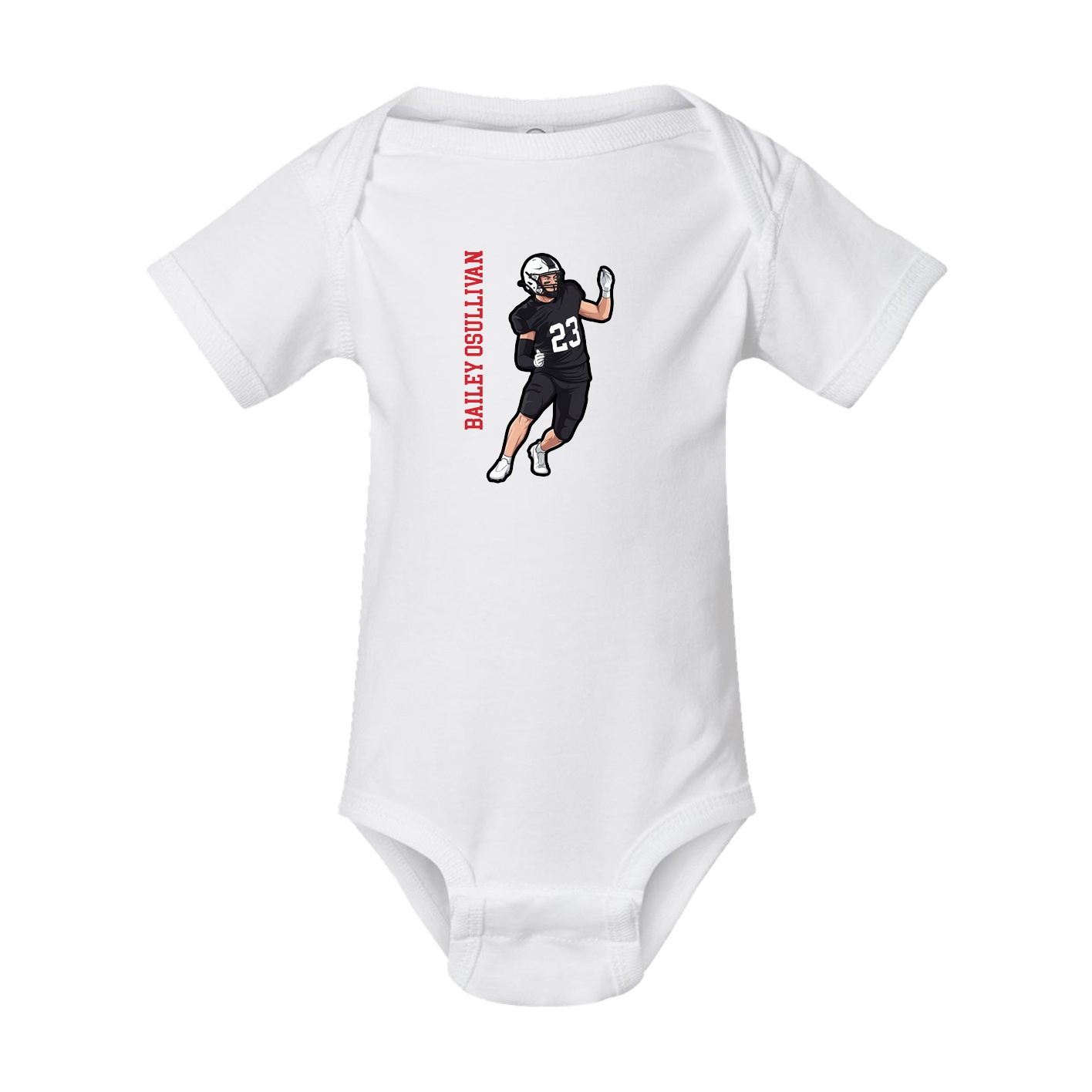 Baby Onesie — Name Vertical in White