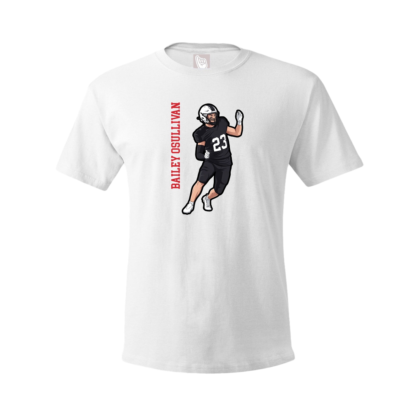 Youth Tee — Name Vertical in White