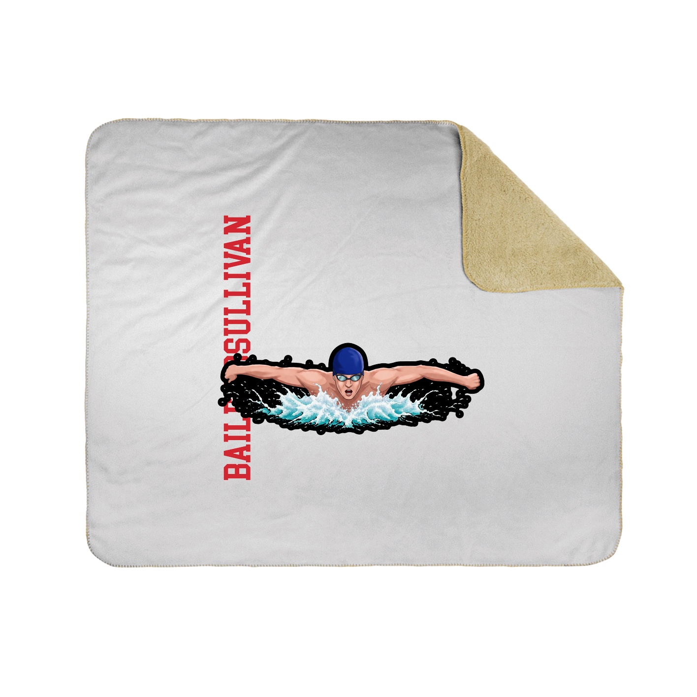 Throw Blanket — Name Vertical in White