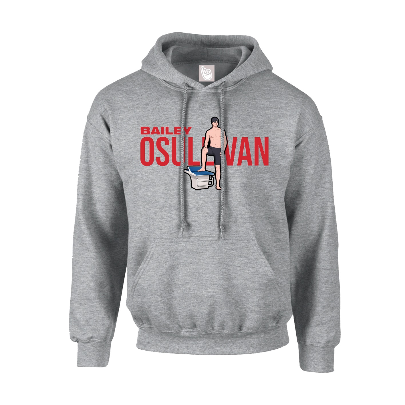 Hoodie — Player Name in Grey
