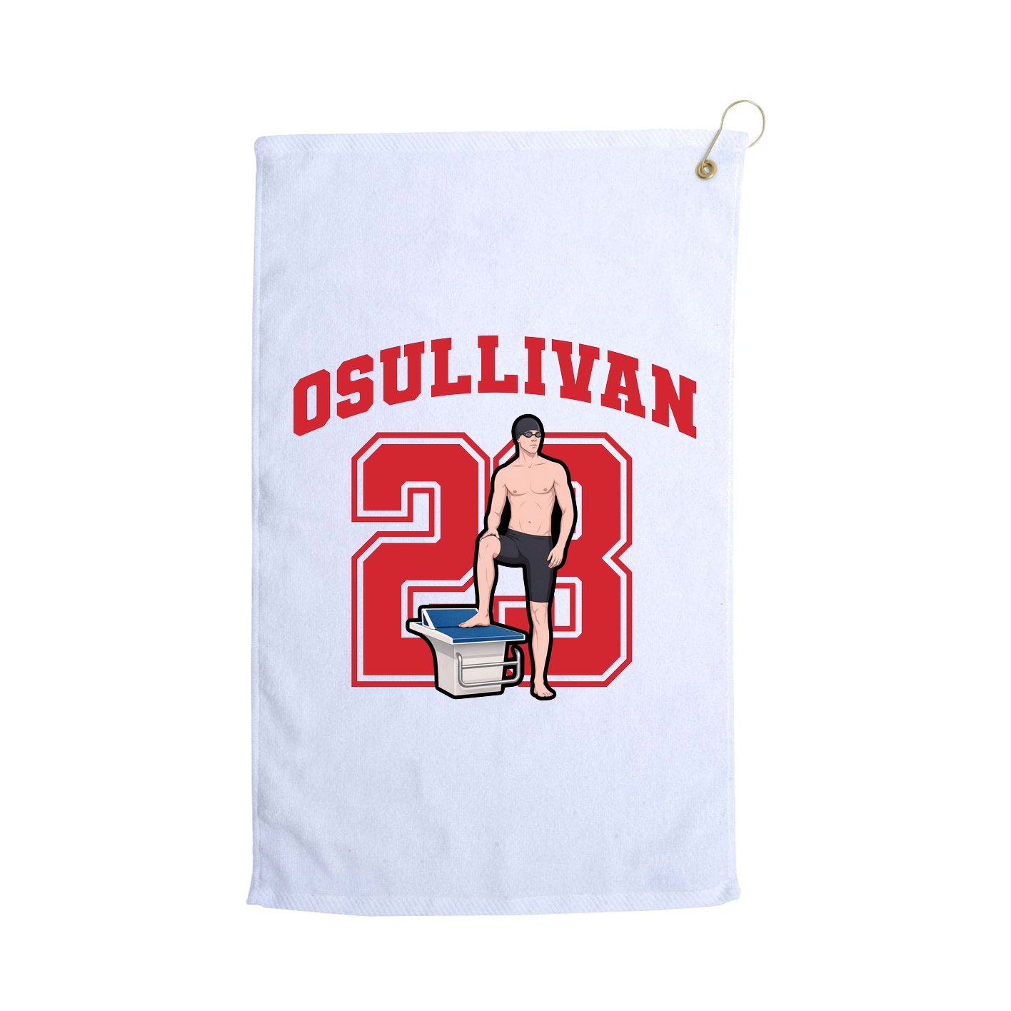 Golf Towel — Number in White