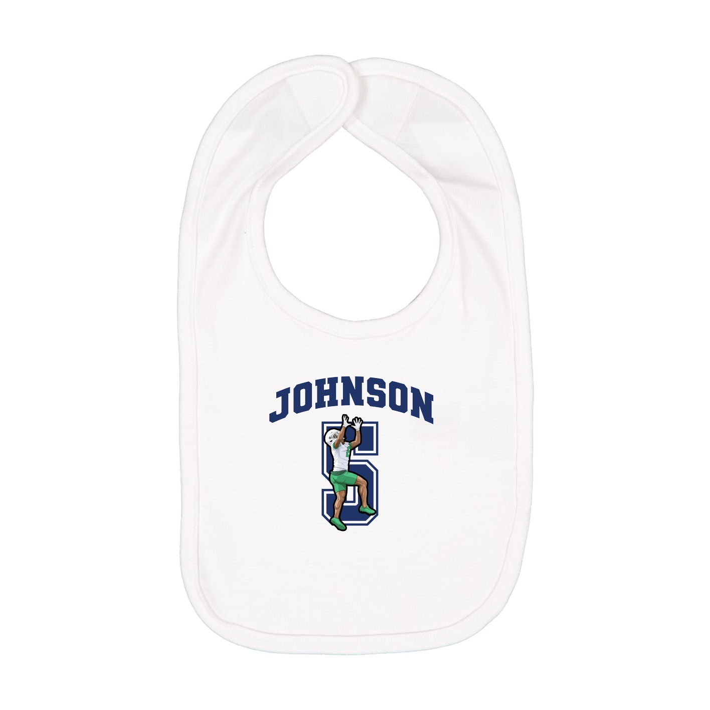 Infant Bib — Number in White