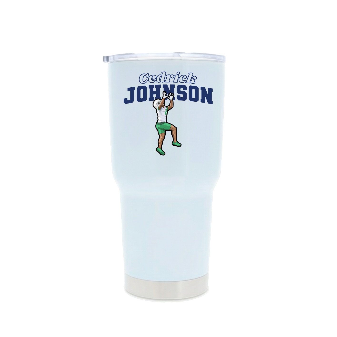 30oz Stainless Steel Tumbler — Name Arch in White