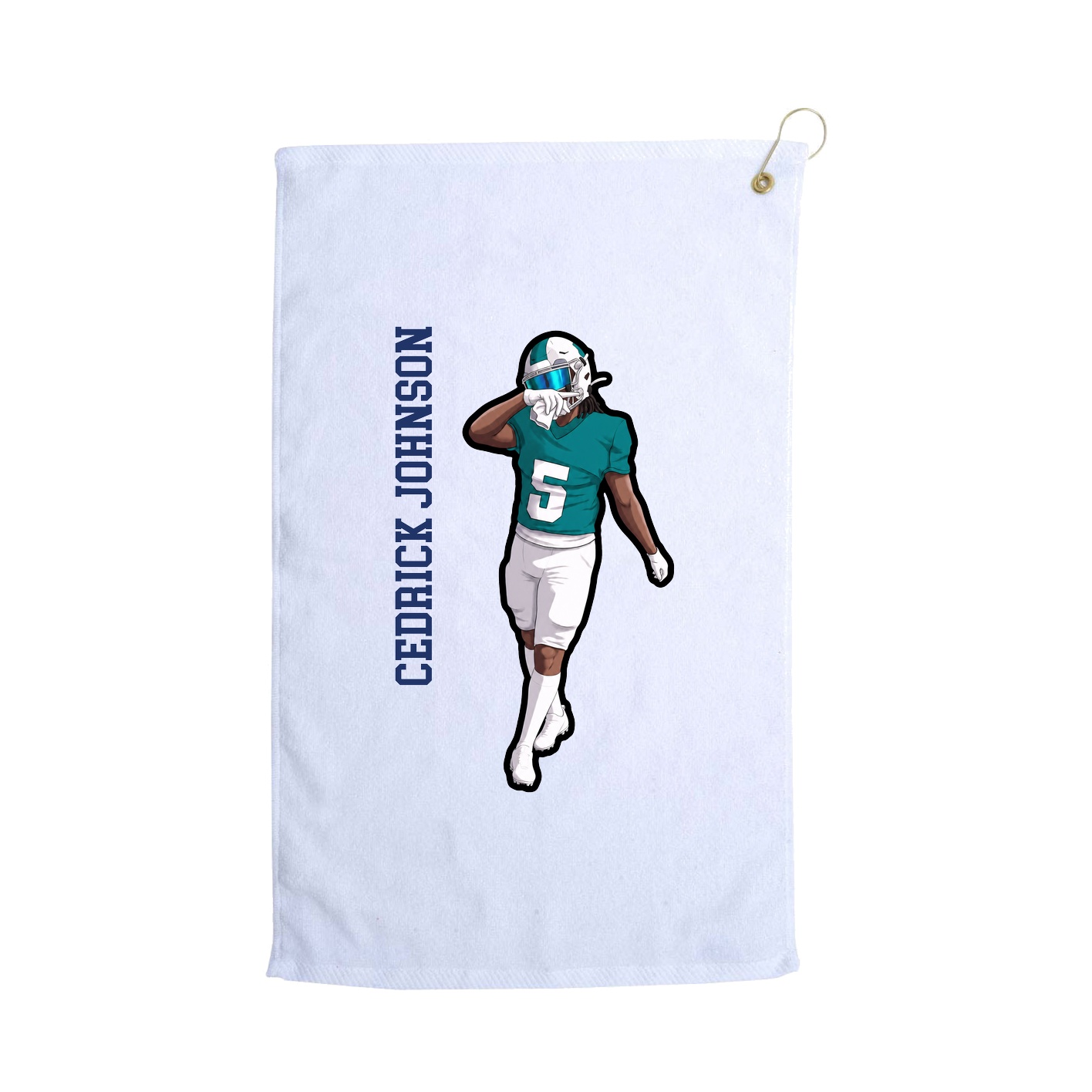 Golf Towel — Name Vertical in White