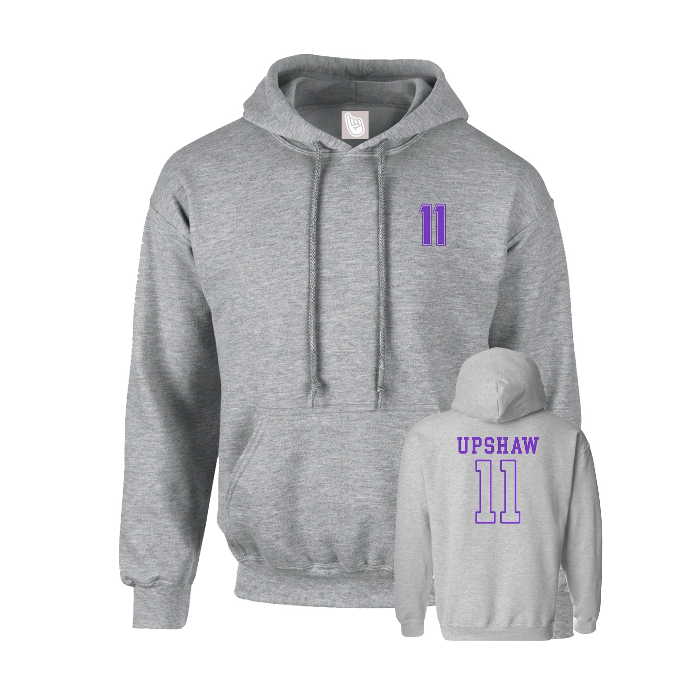 Hoodie — Chest Back in Grey