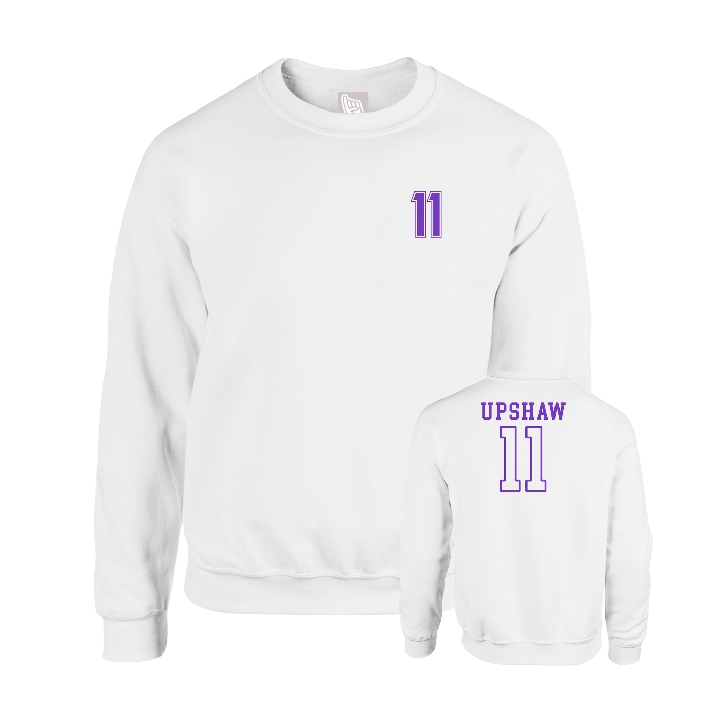 Fleece Crew — Chest Back in White