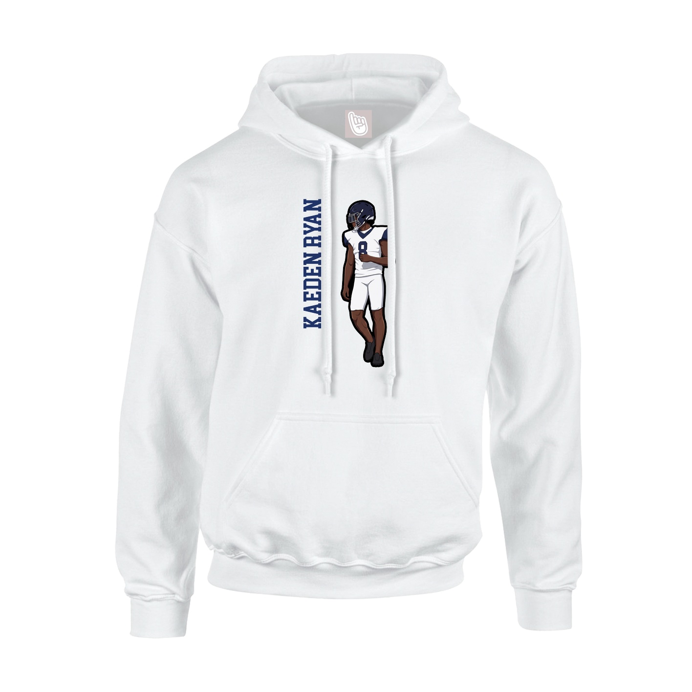 Hoodie — Name Vertical in White