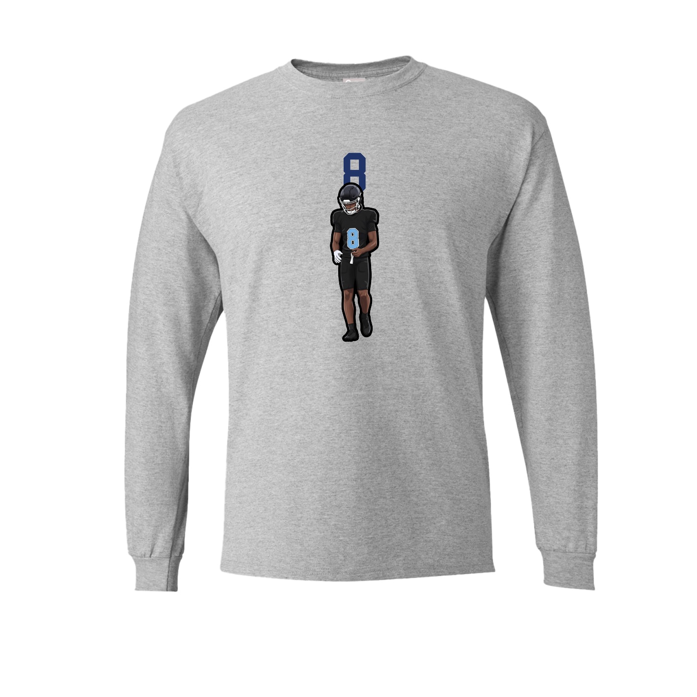 Long Sleeve Tee — Number Top in Grey