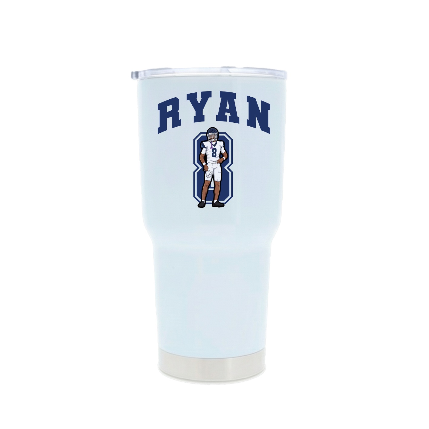 30oz Stainless Steel Tumbler — Number in White