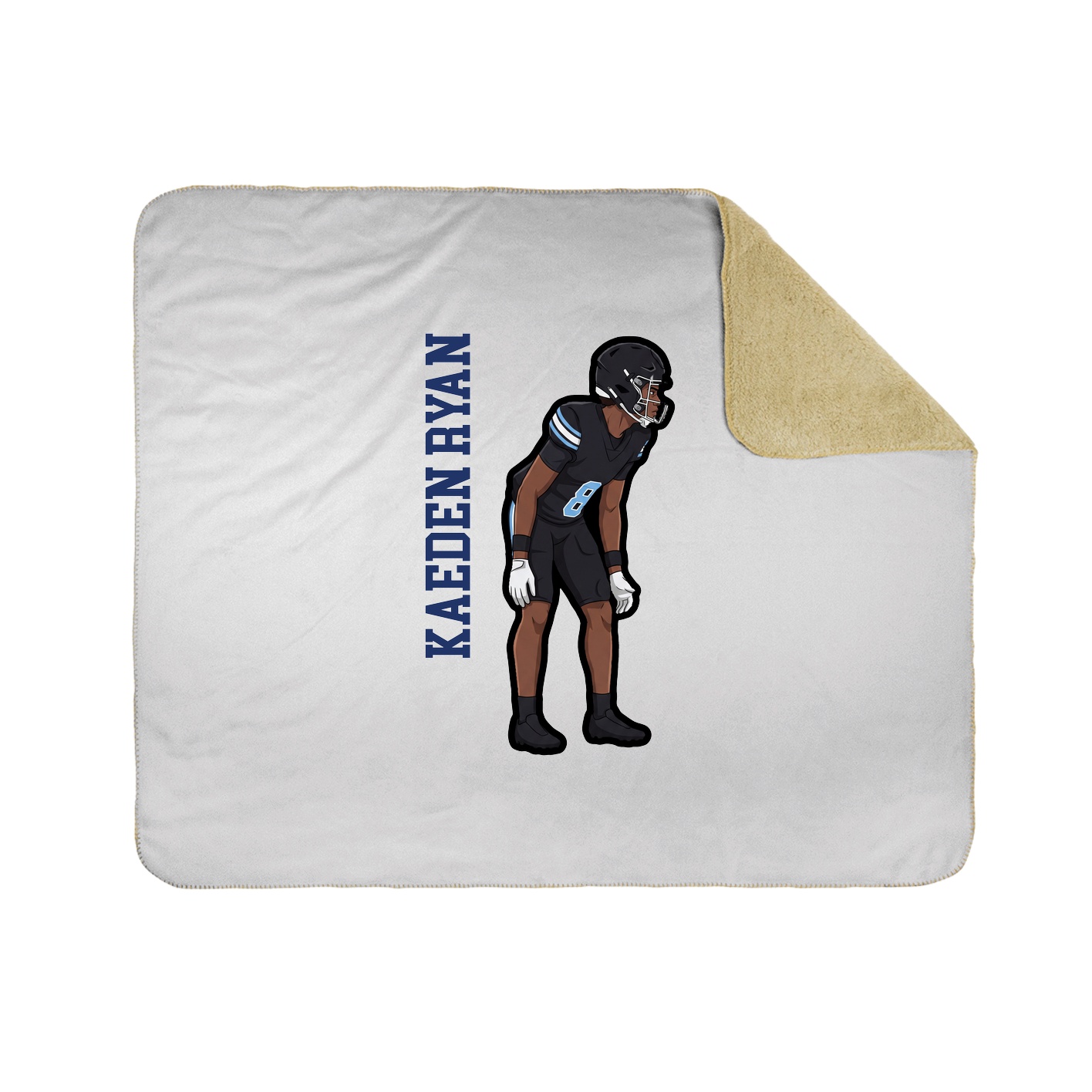 Throw Blanket — Name Vertical in White