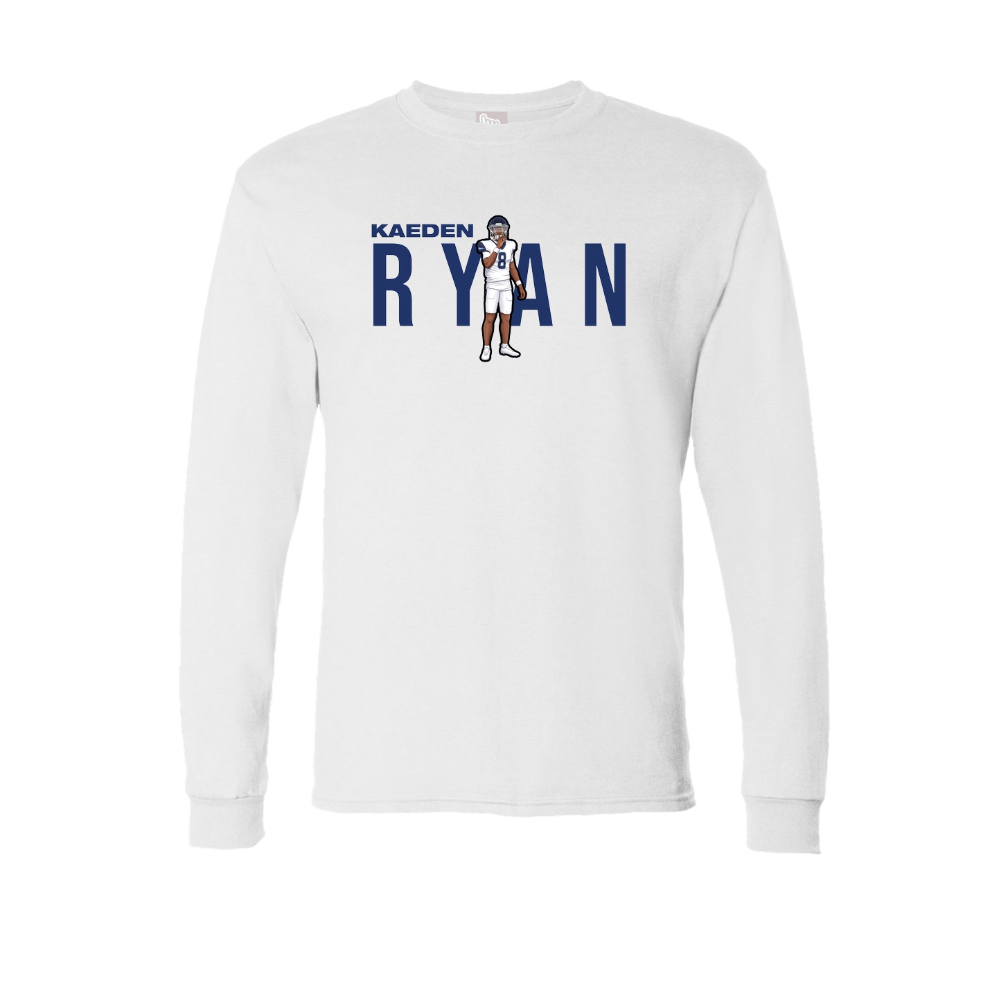 Long Sleeve Tee — Player Name in White