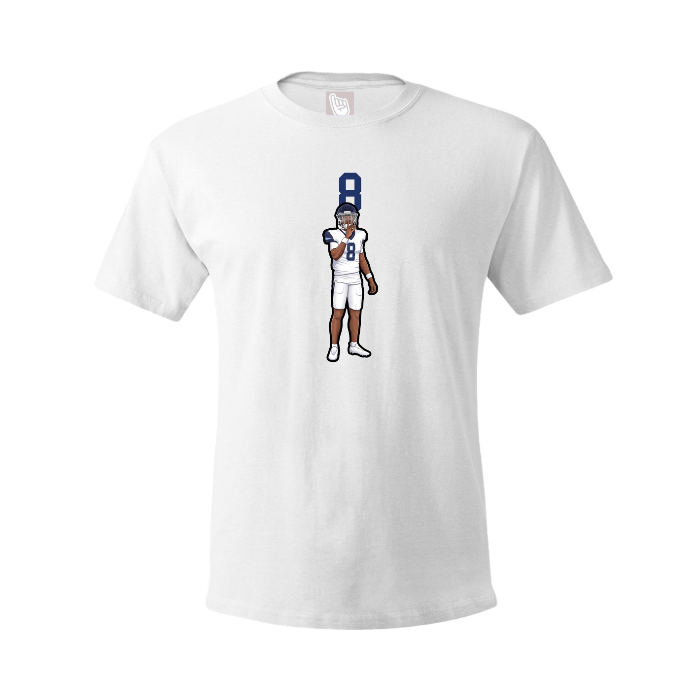 Youth Tee — Number Top in White