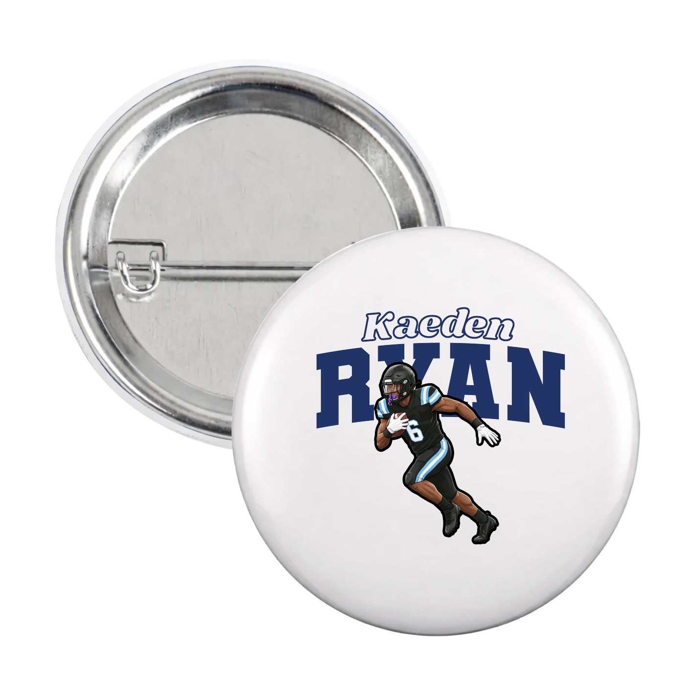 Game Day Button — Name Arch in White