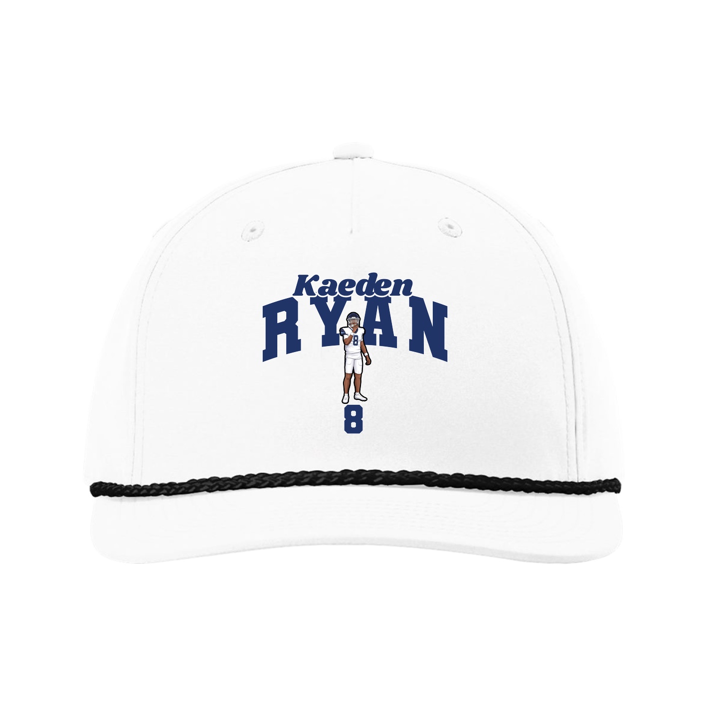 Five-Panel Classic Rope Cap — Signature Arch in White