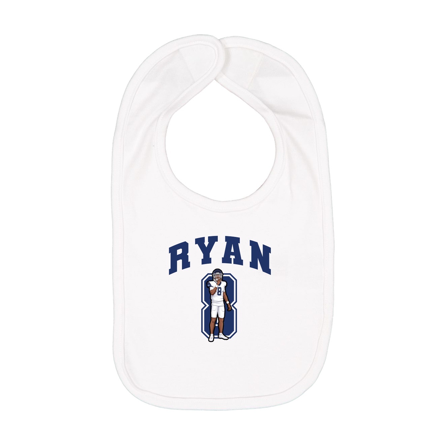 Infant Bib — Number in White