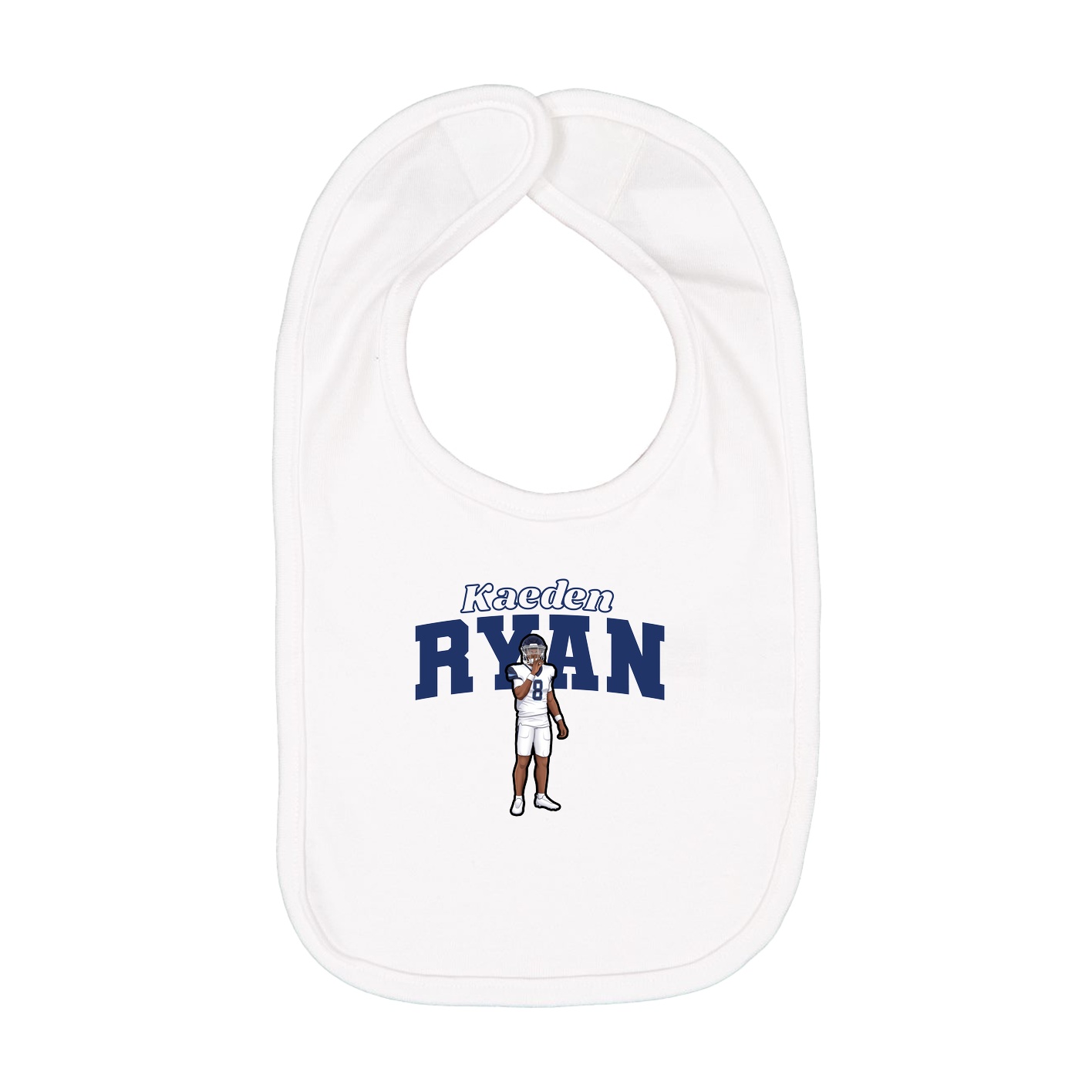 Infant Bib — Name Arch in White