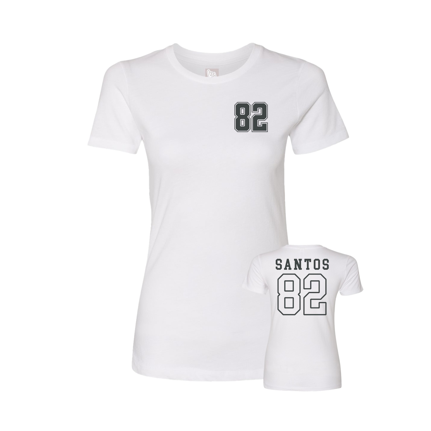 Fitted Women's Tee — Chest Back in White