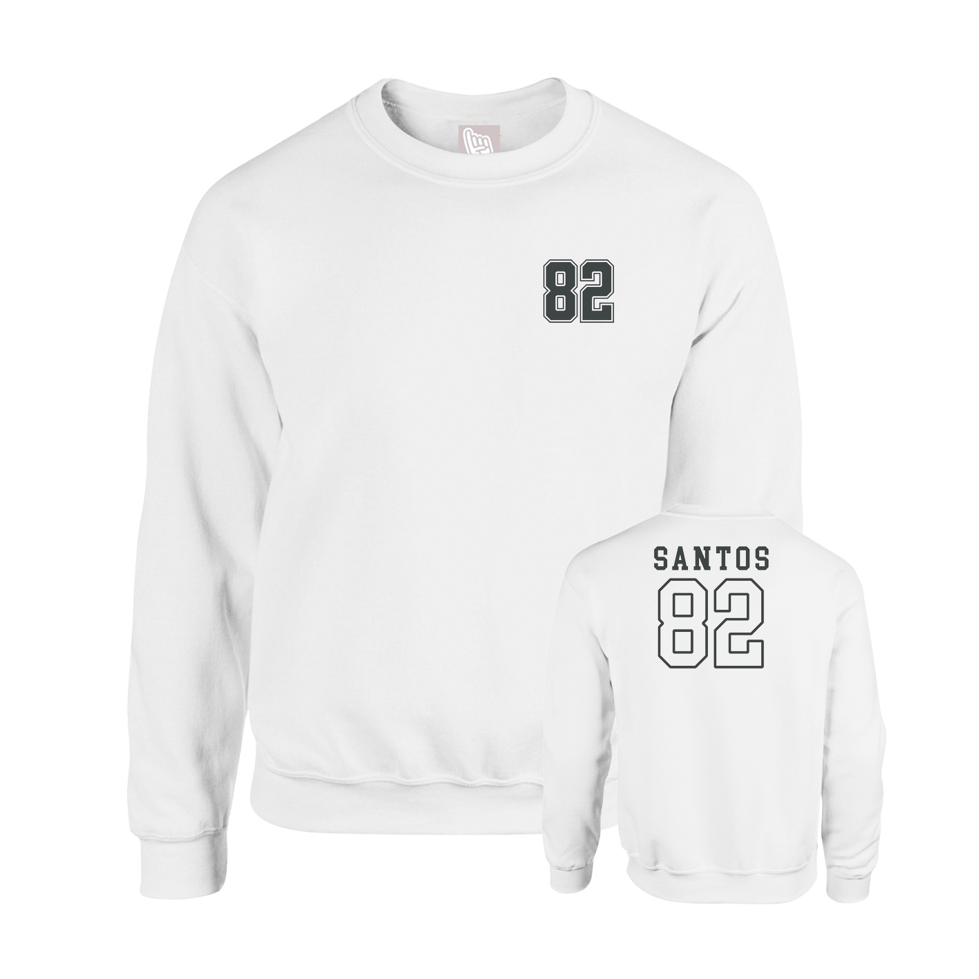 Fleece Crew — Chest Back in White