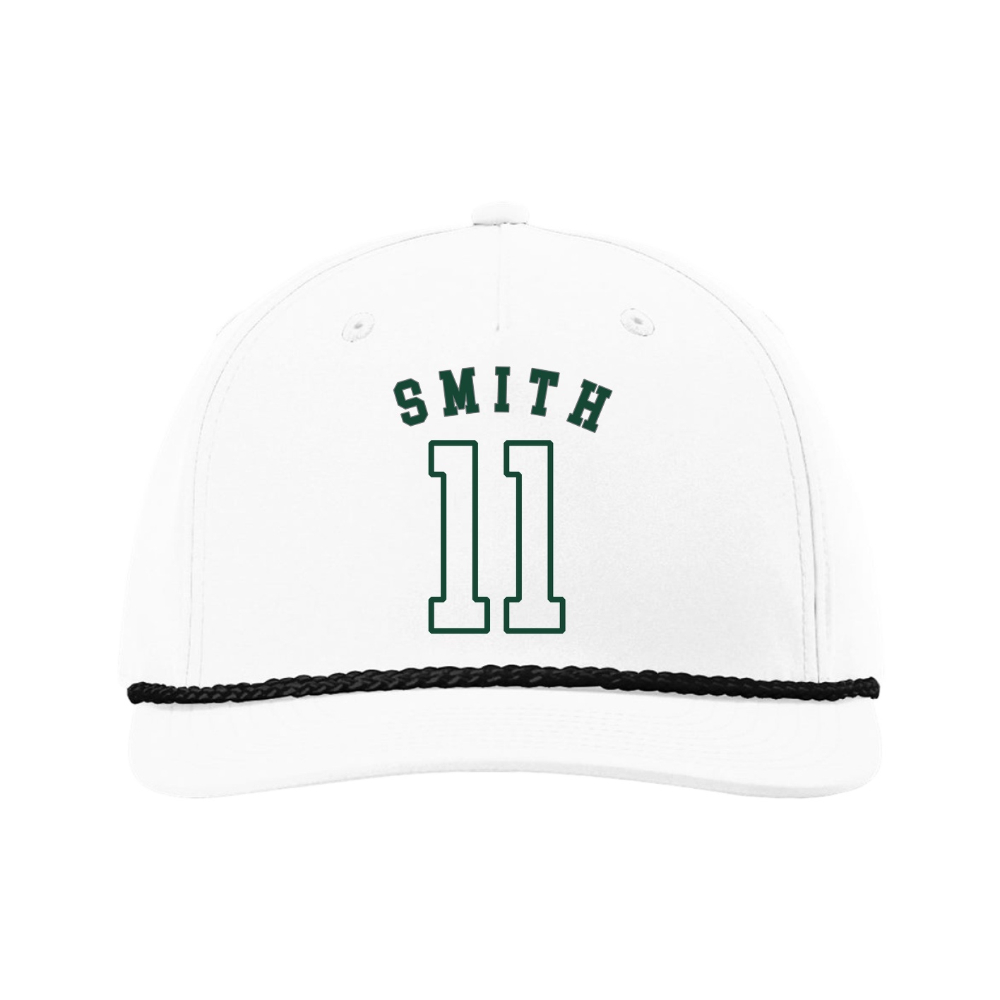 Five-Panel Classic Rope Cap — Shirsey Arch in White