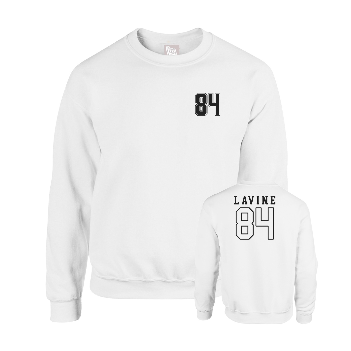 Fleece Crew — Chest Back in White
