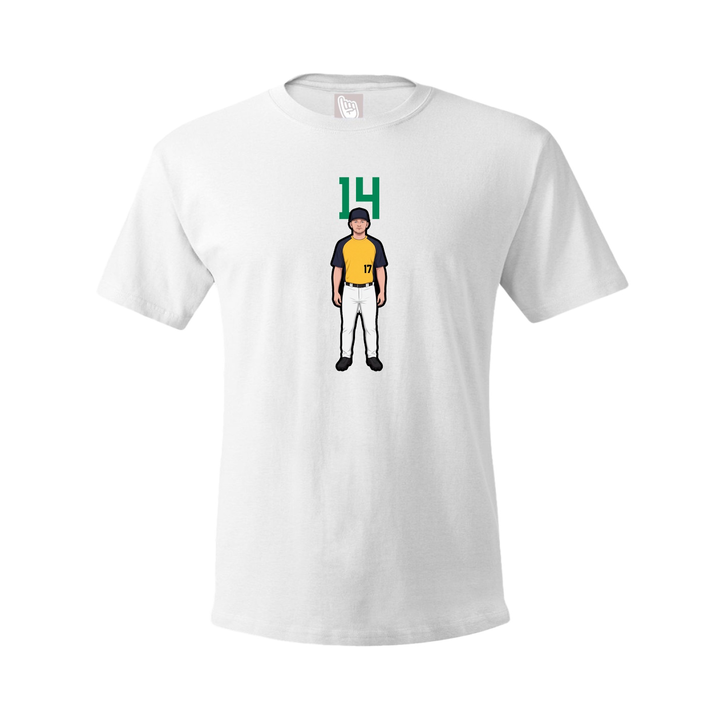 Youth Tee — Number Top in White