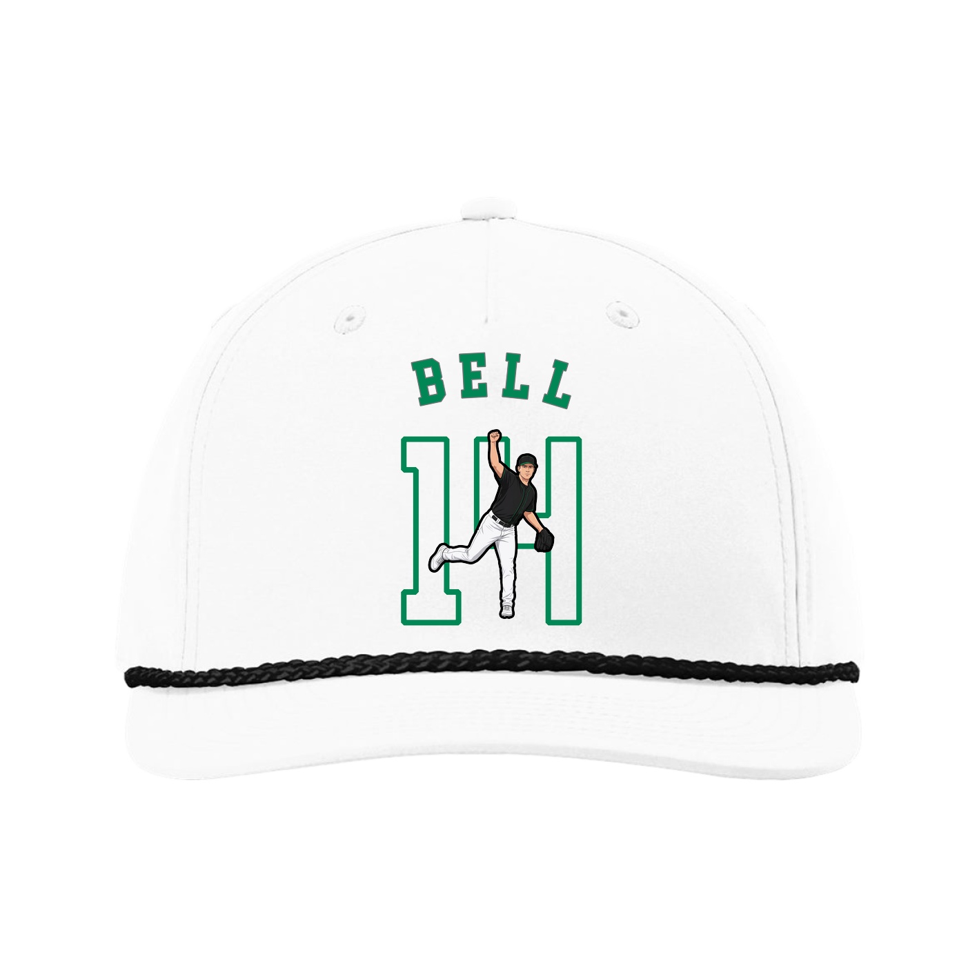 Five-Panel Classic Rope Cap — Shirsey Arch in White