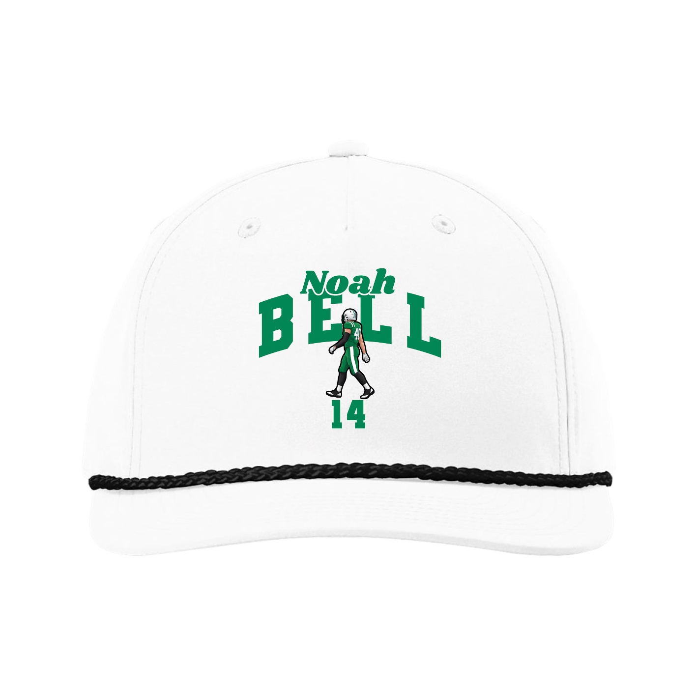 Five-Panel Classic Rope Cap — Signature Arch in White
