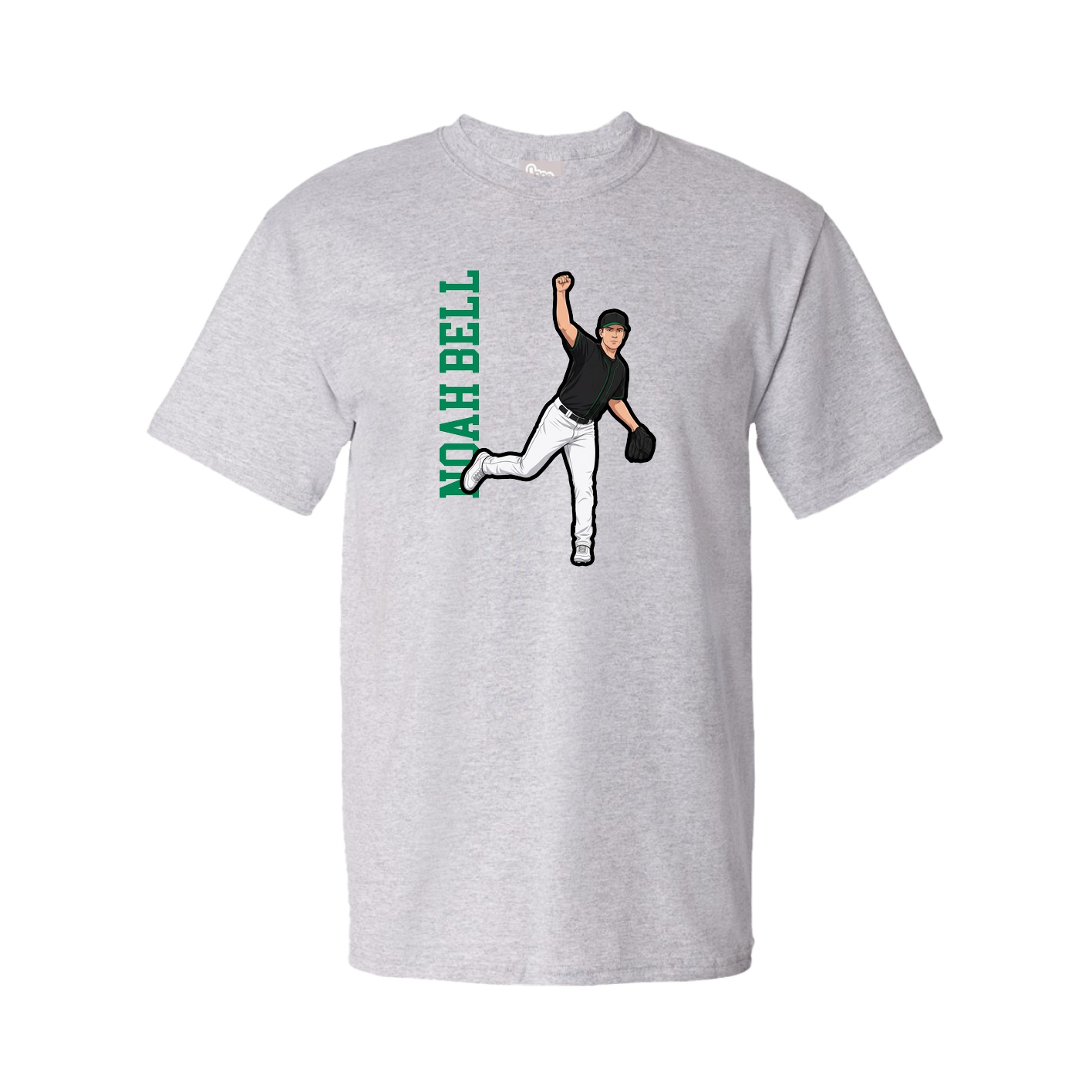 Tee — Name Vertical in Grey