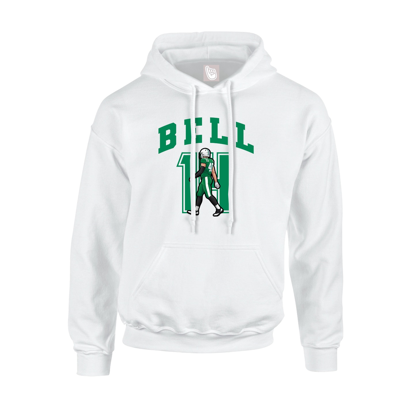 Hoodie — Number in White