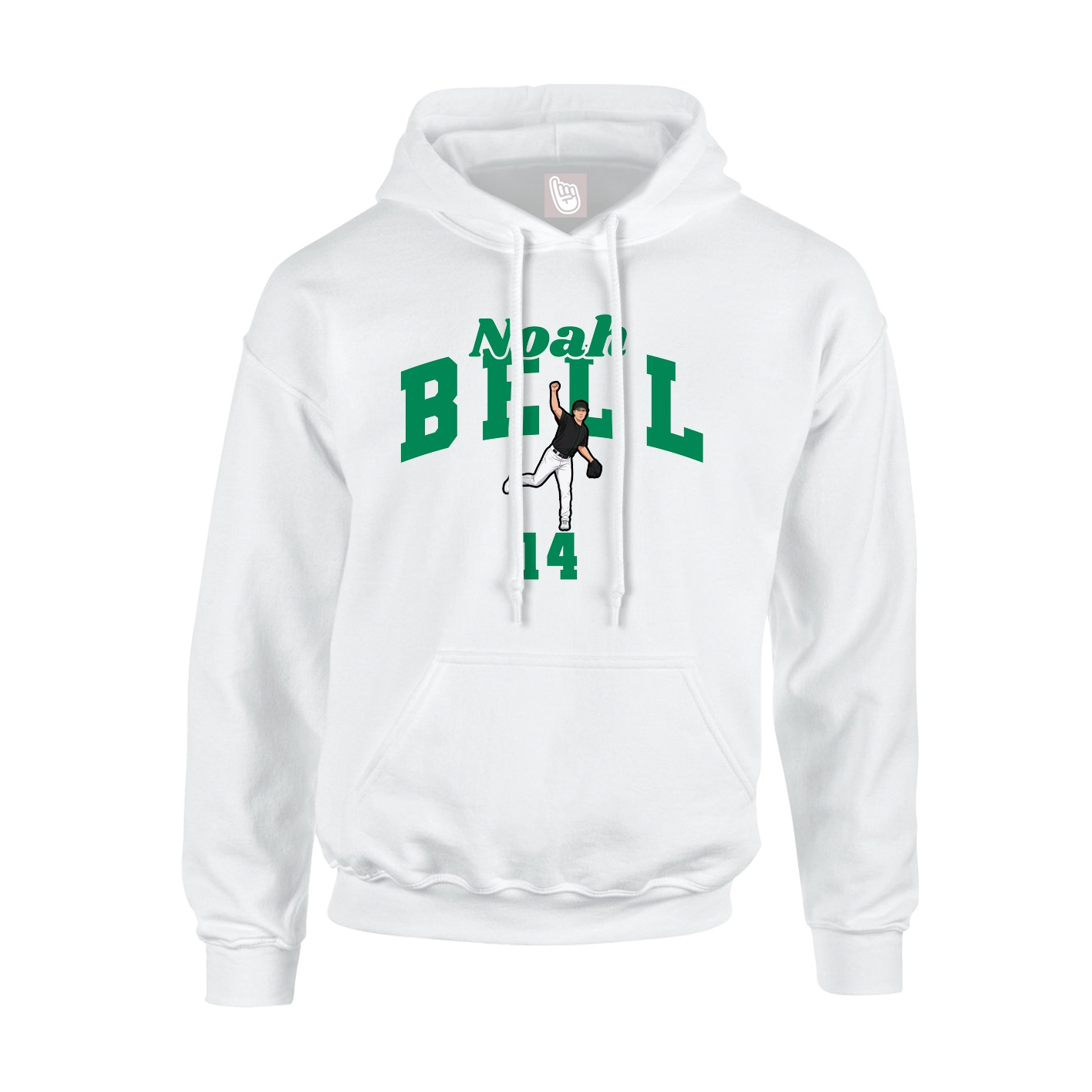 Youth Hoodie — Signature Arch in White