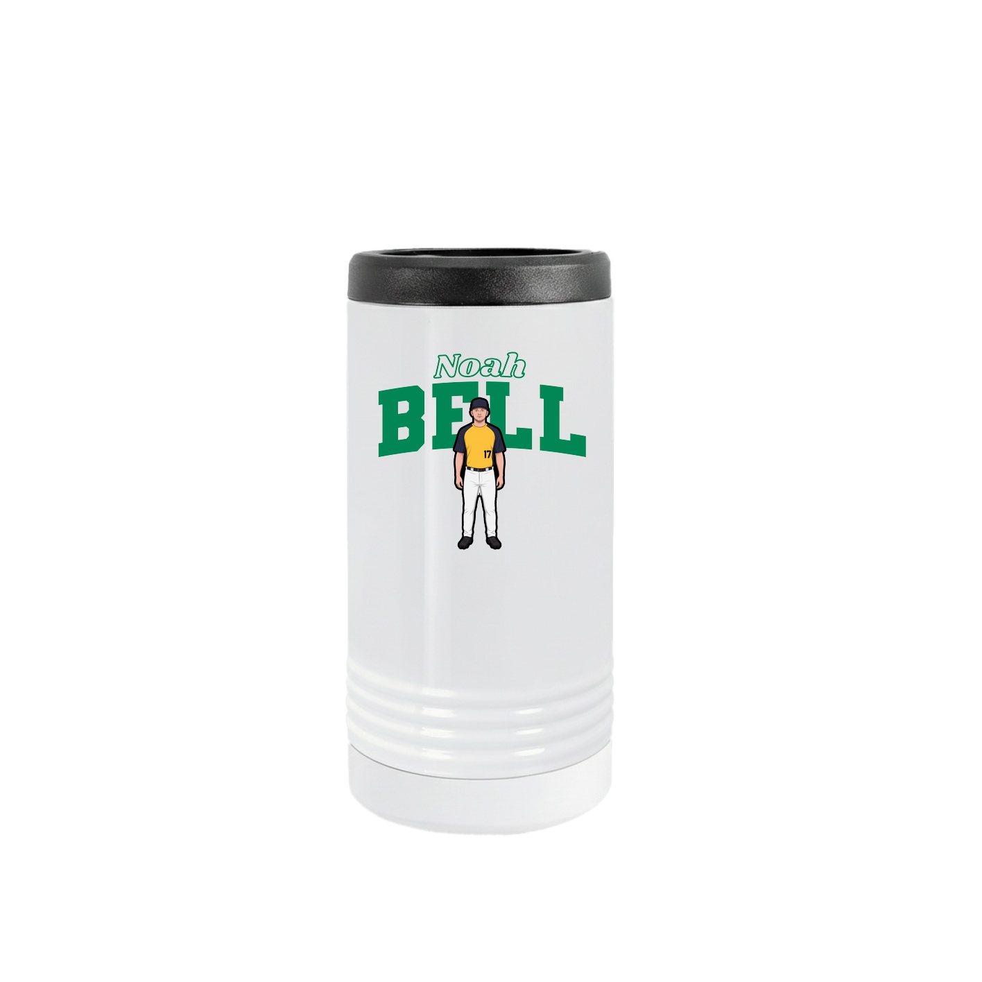 Slim Beverage Holder — Name Arch in White