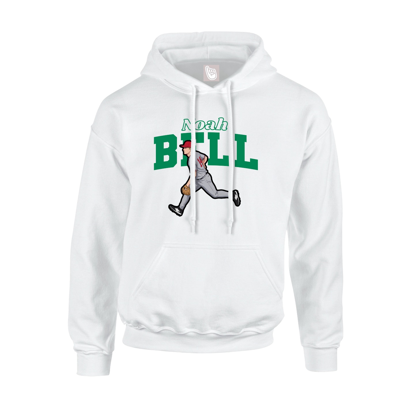 Hoodie — Name Arch in White