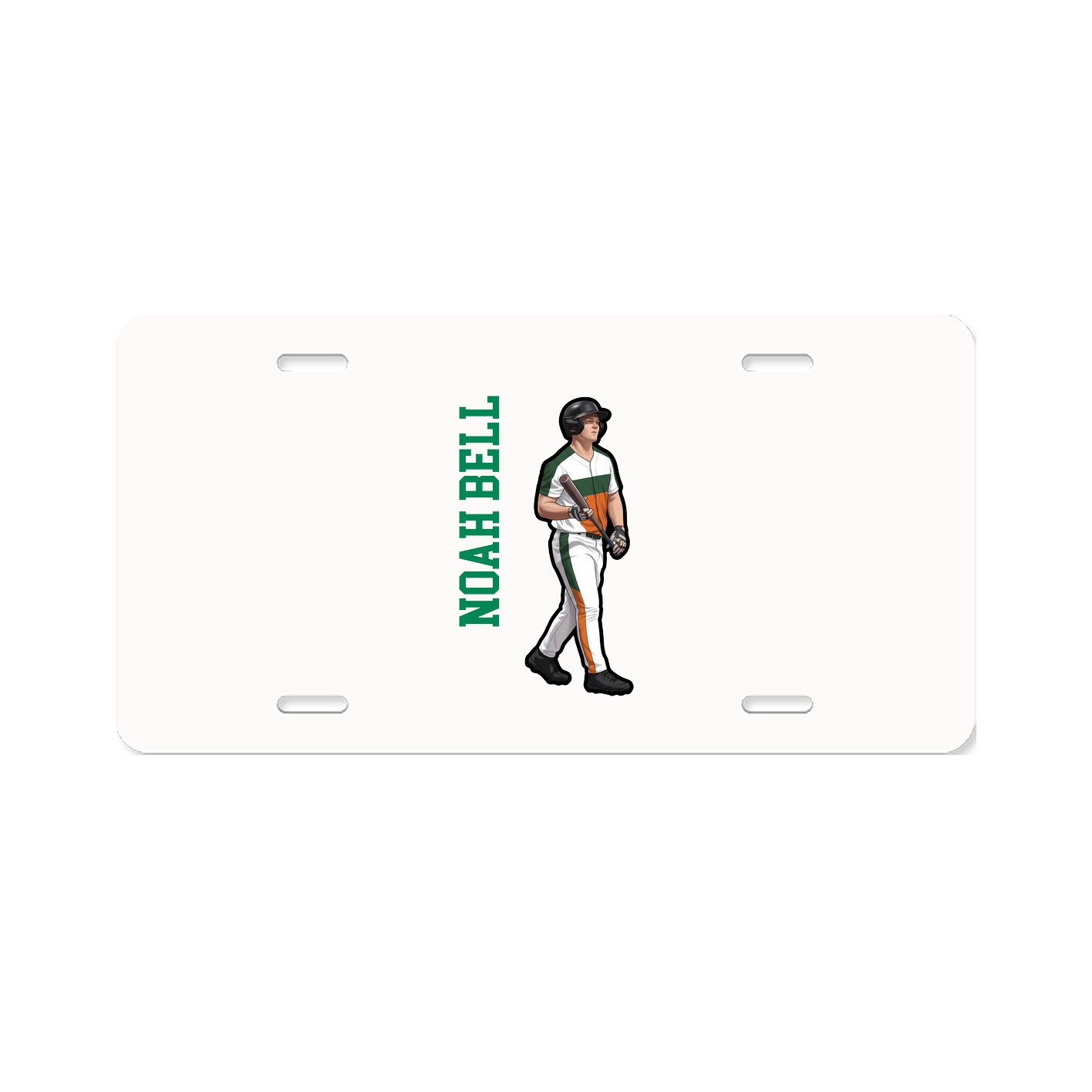 License Plate — Name Vertical in Classic