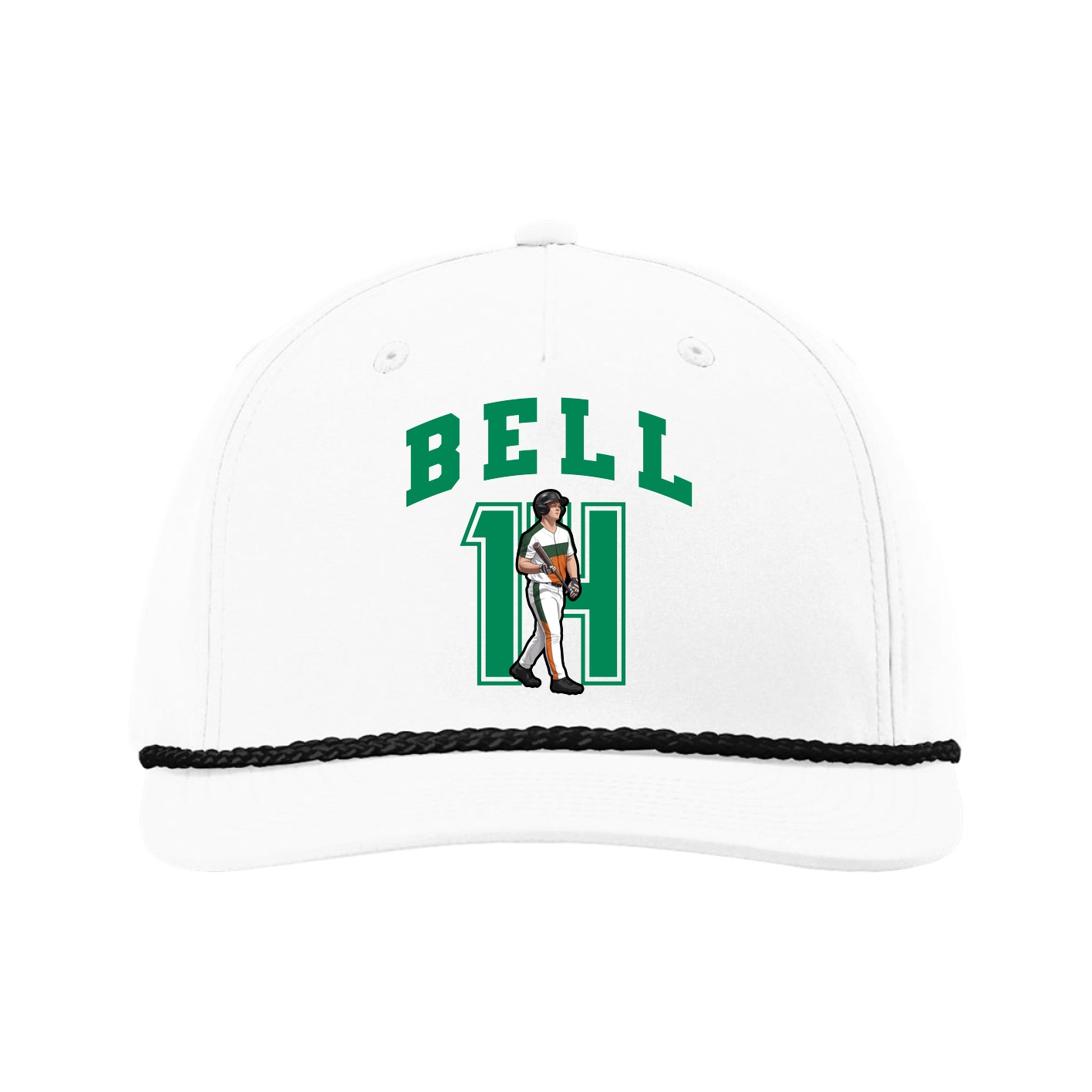 Five-Panel Classic Rope Cap — Number in White