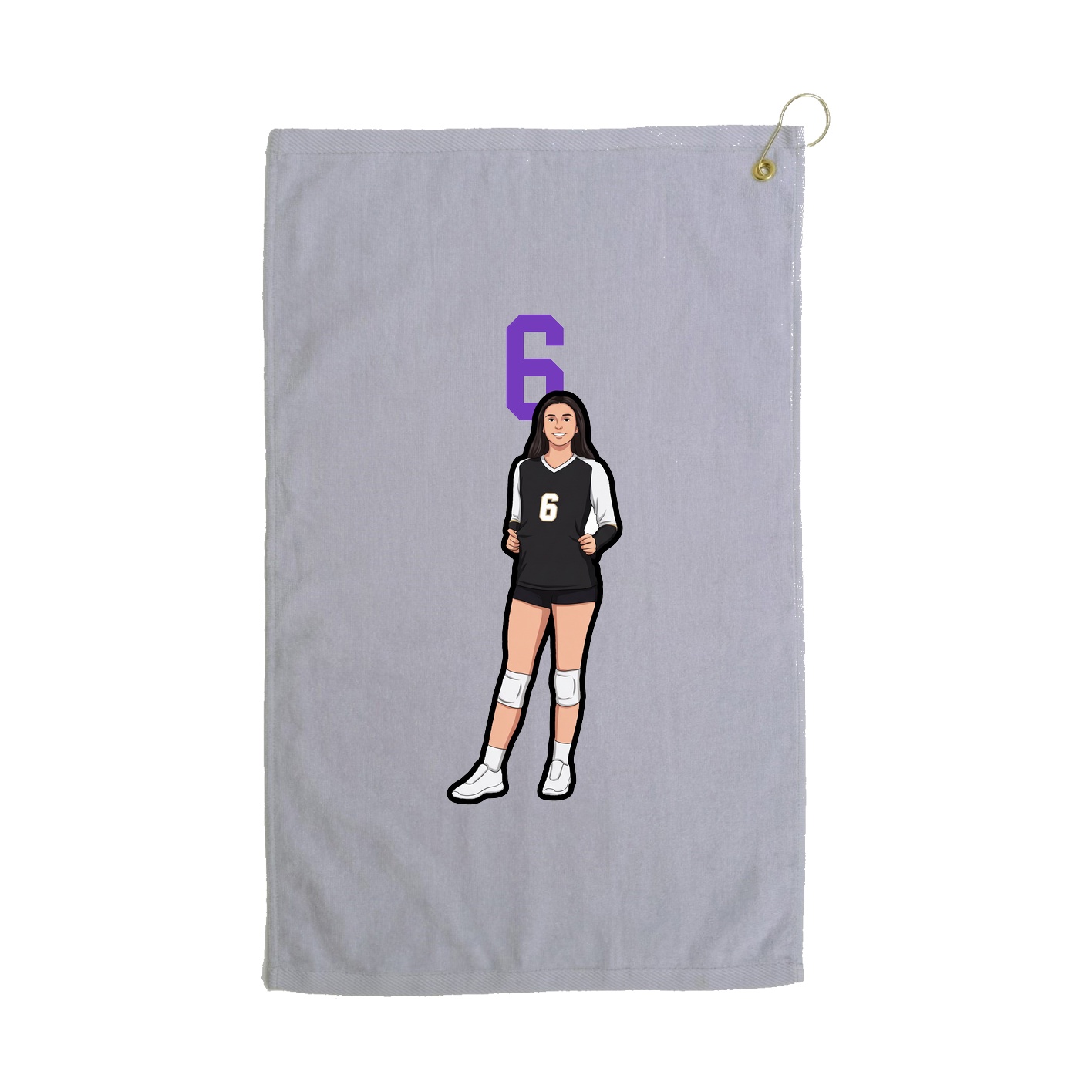 Golf Towel — Number Top in Grey