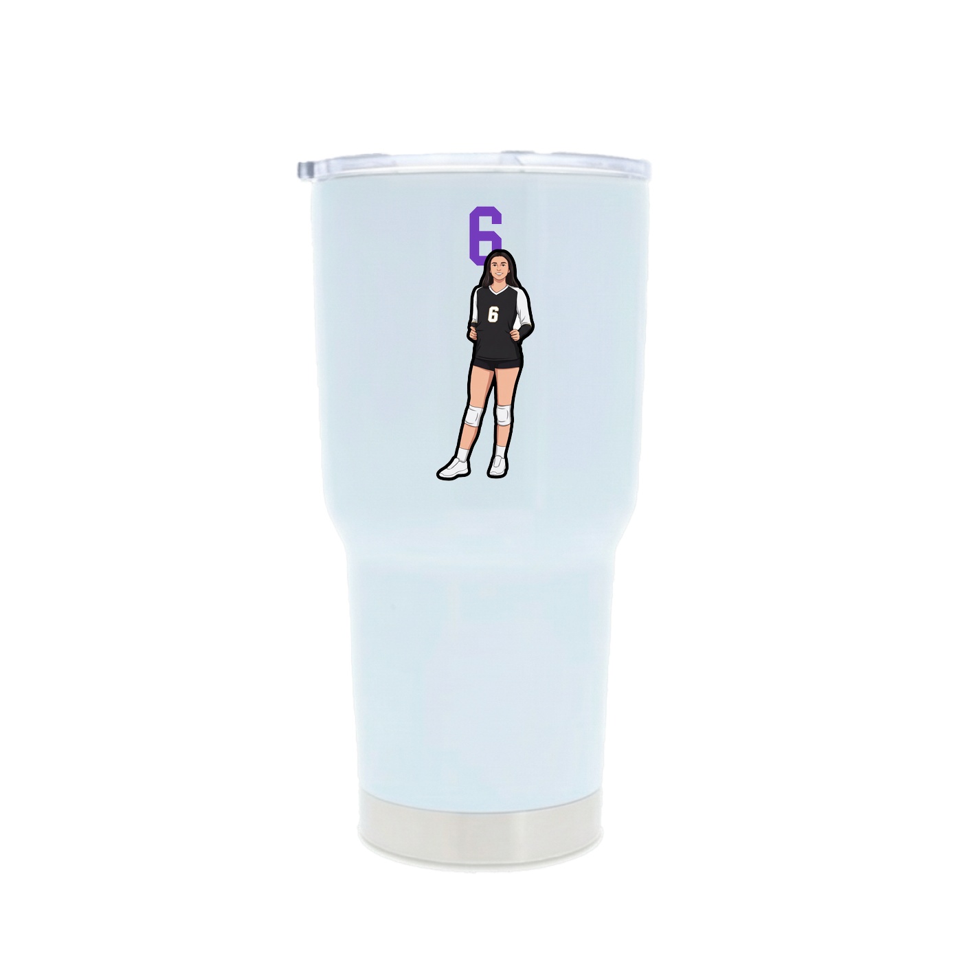 30oz Stainless Steel Tumbler — Number Top in White
