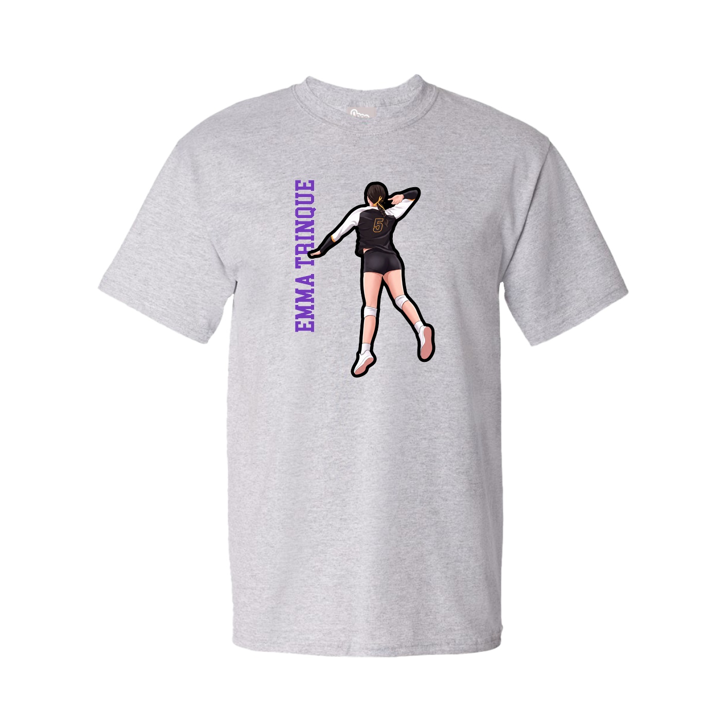 Tee — Name Vertical in Grey