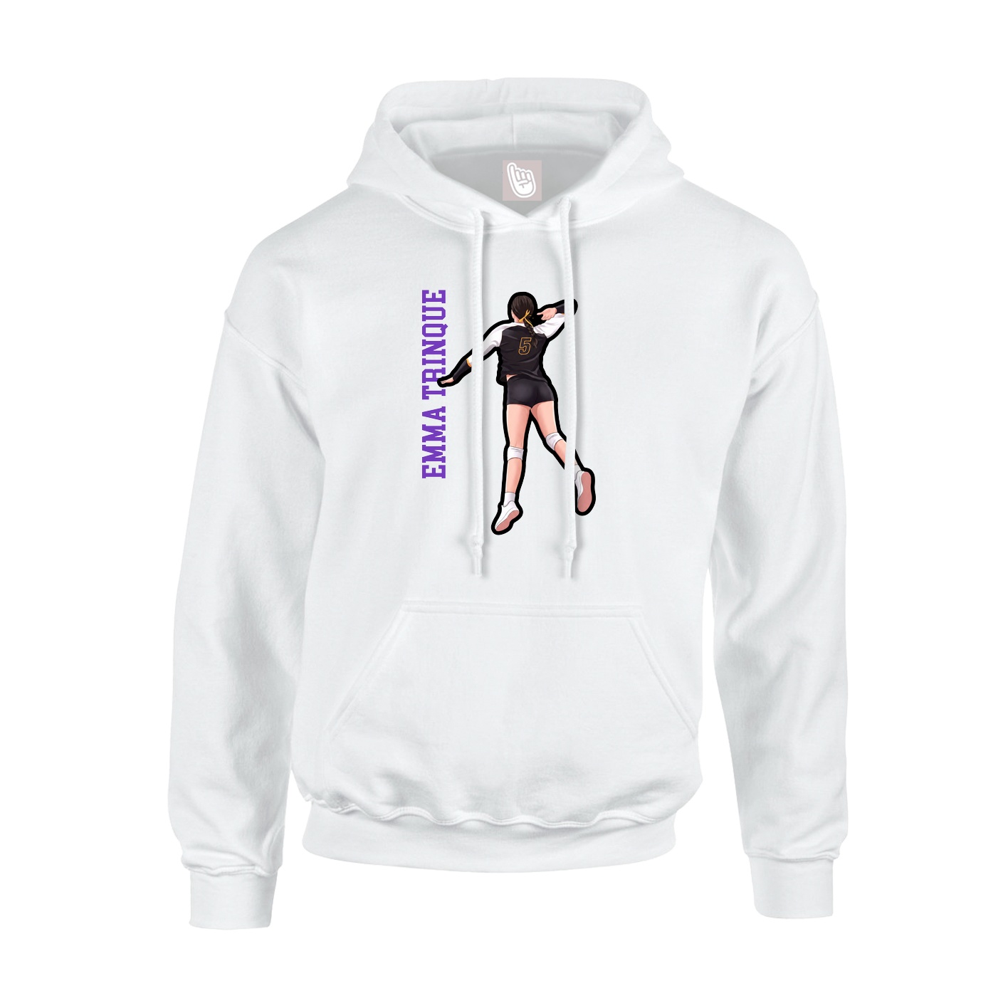 Hoodie — Name Vertical in White