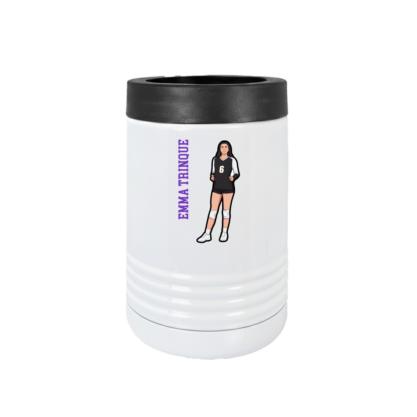 Beverage Holder — Name Vertical in White
