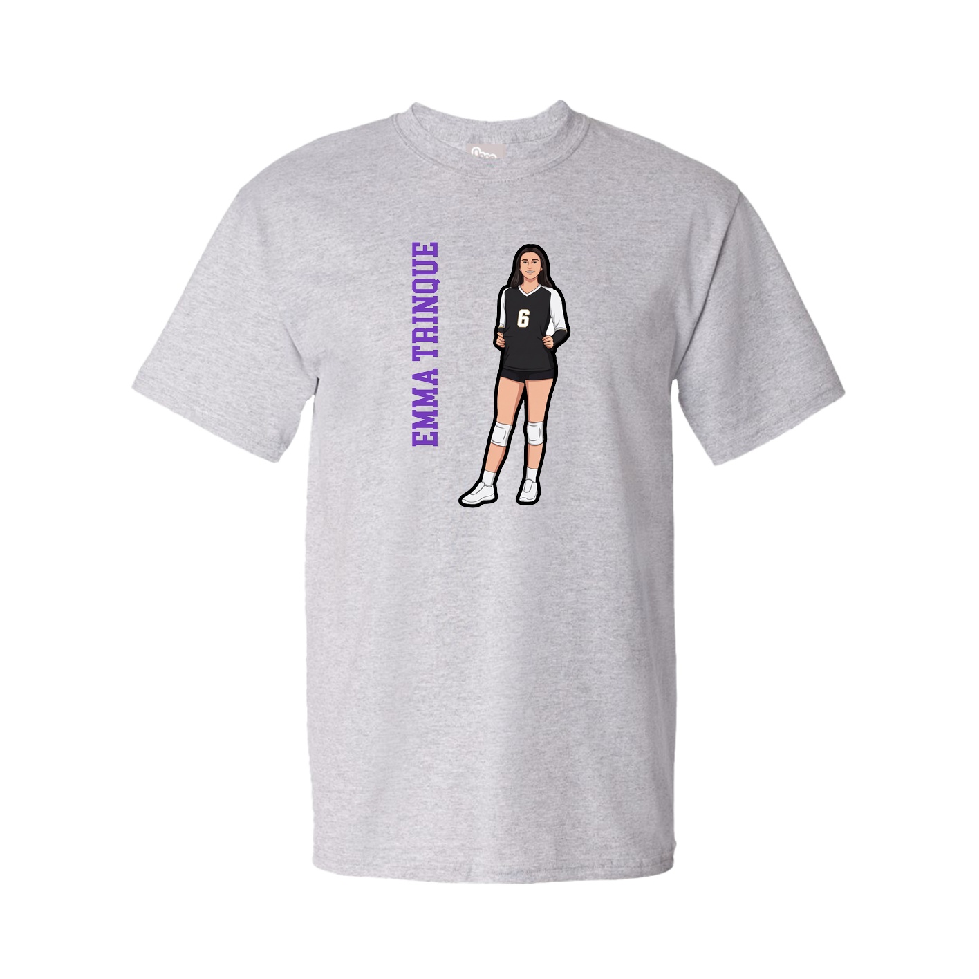 Youth Tee — Name Vertical in Grey