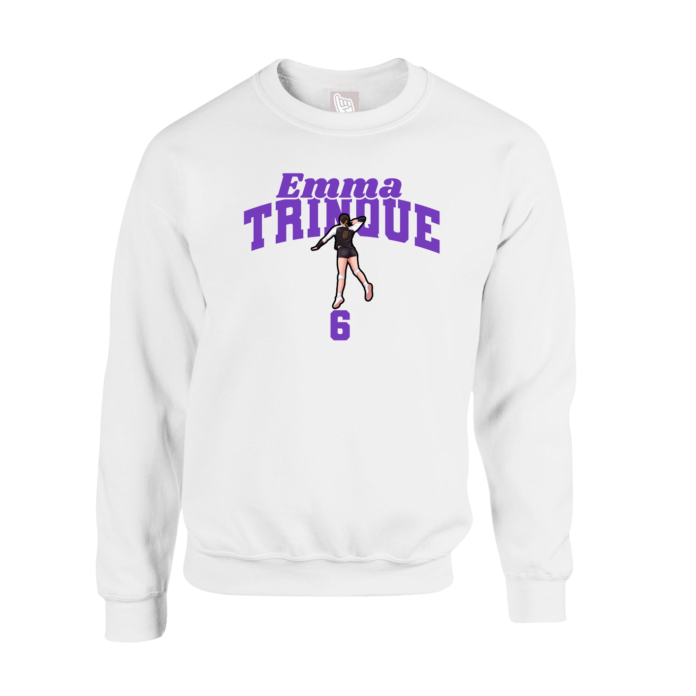 Fleece Crew — Signature Arch in White