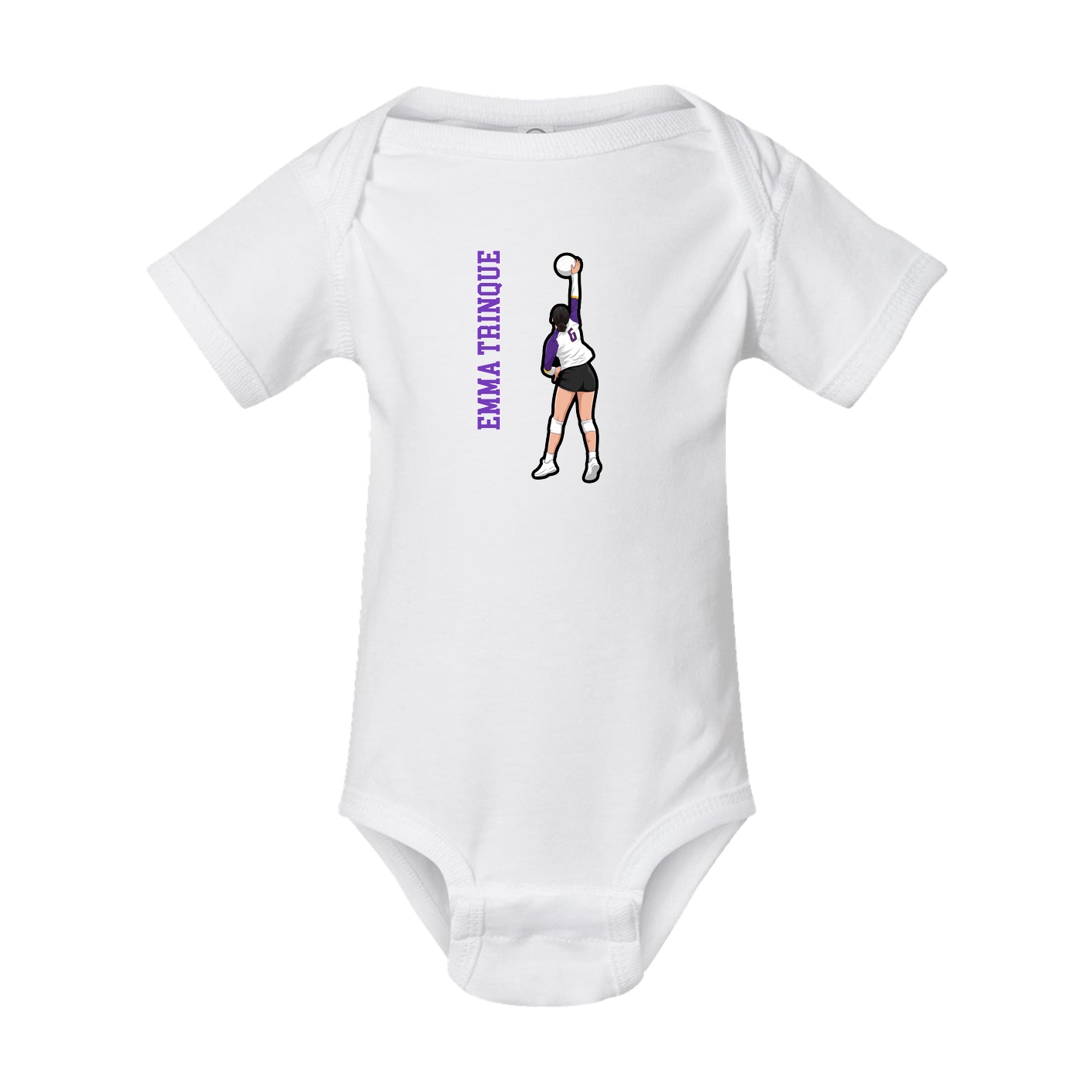 Baby Onesie — Name Vertical in White