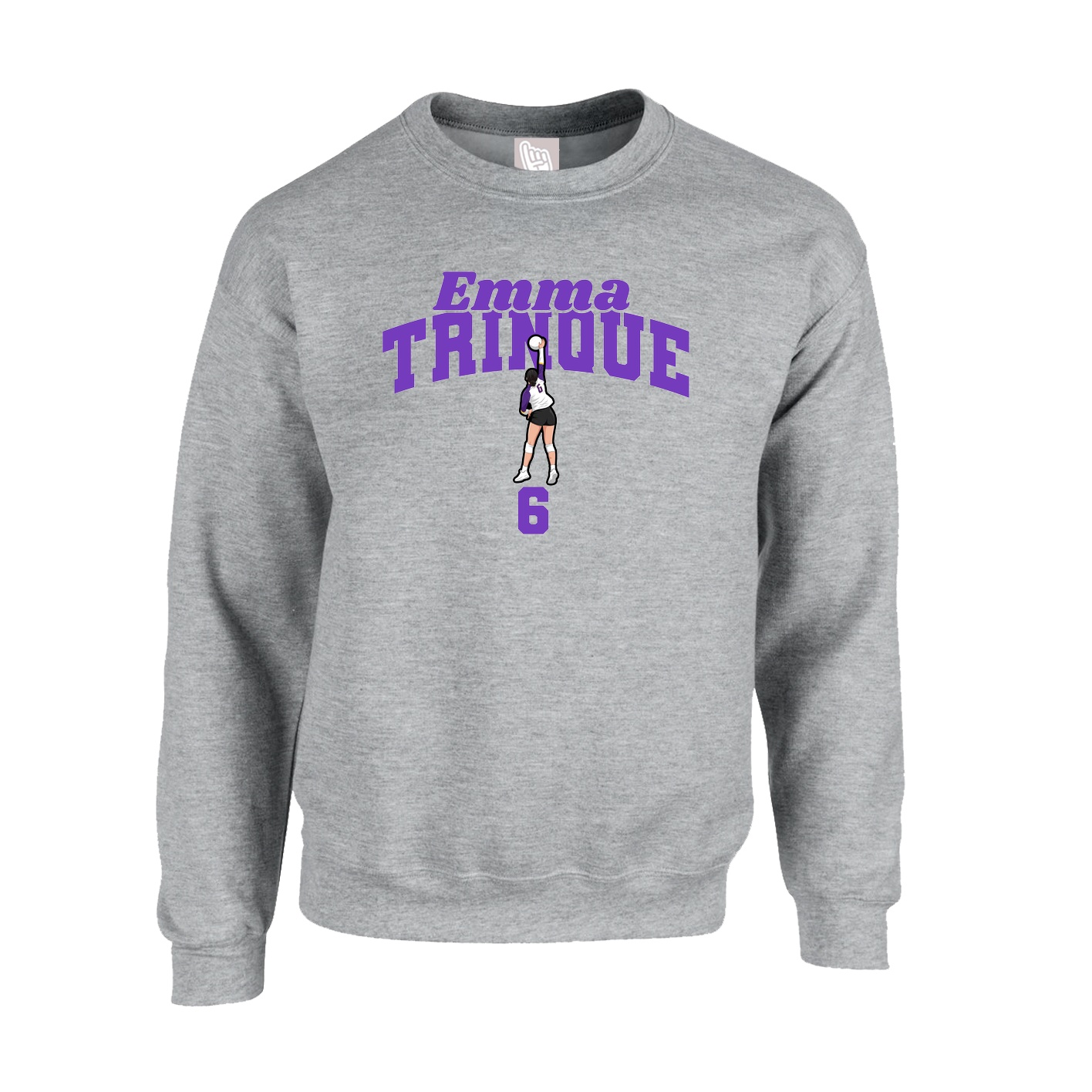 Fleece Crew — Signature Arch in Grey