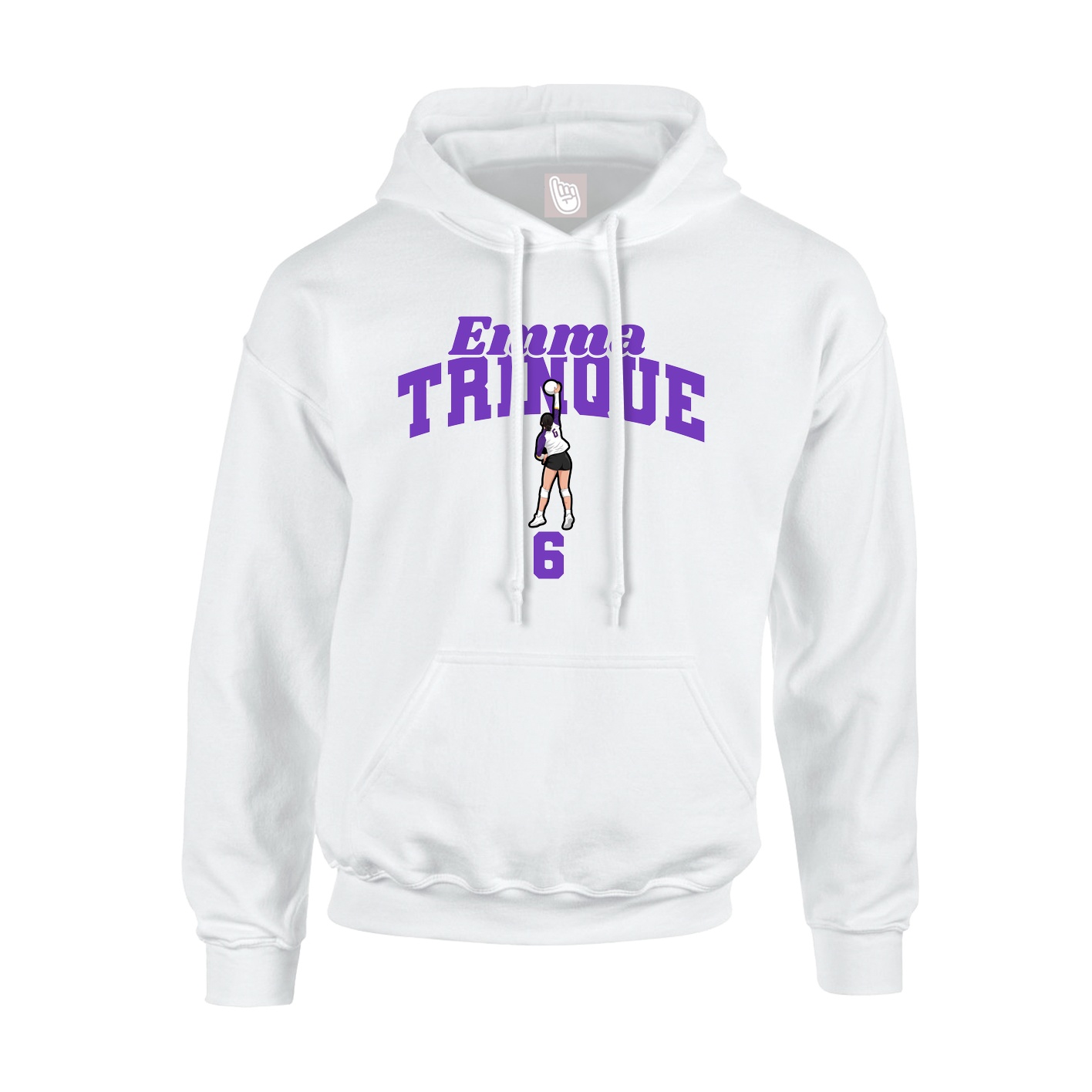 Youth Hoodie — Signature Arch in White